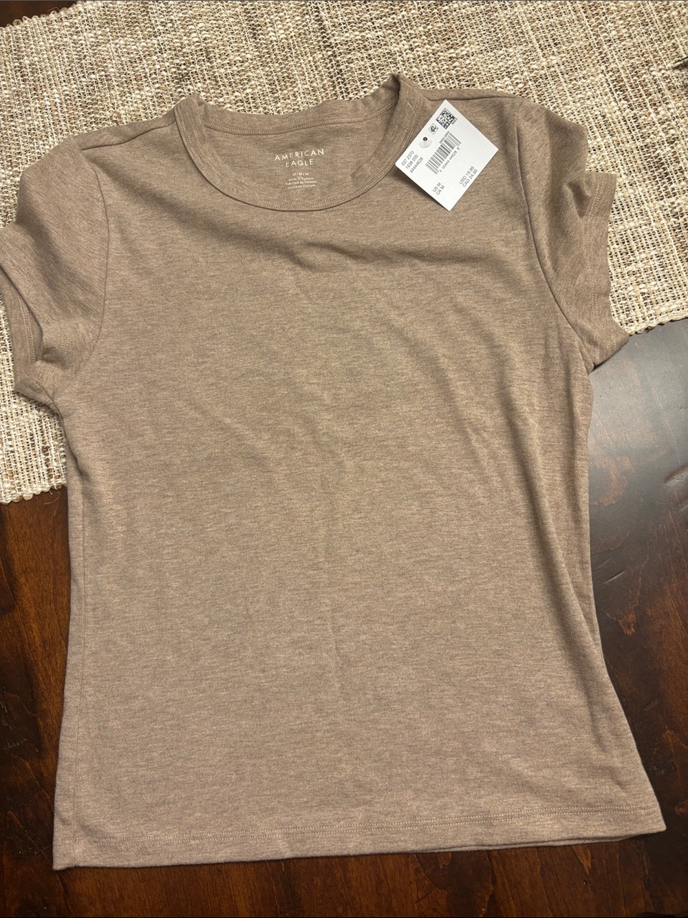 American Eagle Outfitters Short Sleeve Tee in Light Brown